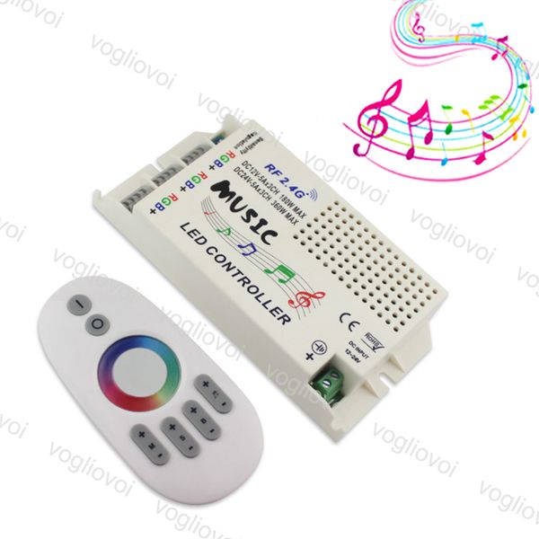 Rgb Controllers Music Voice Sensor 2.4g Rf 3ch Remote Touch Controller Abs Lighting Accessories For 5050 3528 Strip Light Dhl