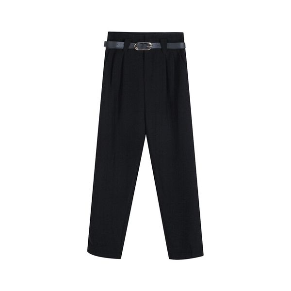 2020 waistband cool suit pants women solid color straight loose high waist slim pants autumn urban casual women, Black;white 
2020 waistband cool suit pants women solid color straight loose high waist slim pants autumn urban casual women, Black;white