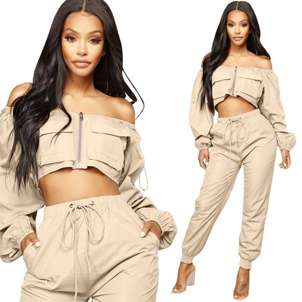 fashion 2 piece set crop and harem pants off shoulder long sleeve woman streetwear two piece set cargo pants casual tracksuit, White
fashion 2 piece set crop and harem pants off shoulder long sleeve woman streetwear two piece set cargo pants casual tracksuit, White
