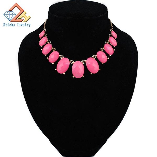 pink resin necklaces pendant boho statement necklace gold color vintage pendant lady dress choker necklace, Golden;silver
pink resin necklaces pendant boho statement necklace gold color vintage pendant lady dress choker necklace, Golden;silver