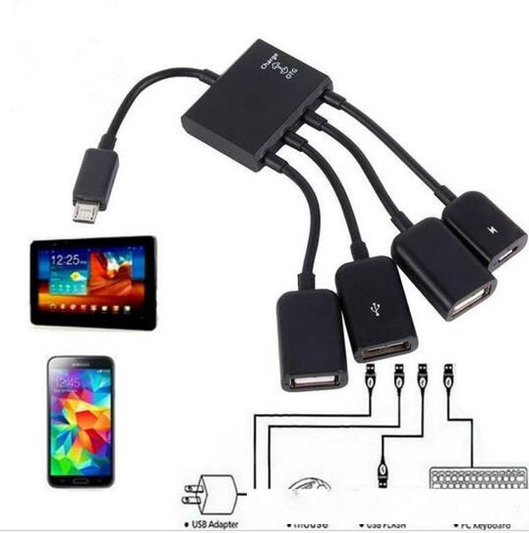 otg hub cable connector spliter 4 port micro usb for smartphone computer tablet pc
otg hub cable connector spliter 4 port micro usb for smartphone computer tablet pc