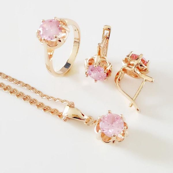fashion jewelry set 585 rose gold color jewelry trendy round pink cubic zircon women necklace earrings wedding sets, Silver
fashion jewelry set 585 rose gold color jewelry trendy round pink cubic zircon women necklace earrings wedding sets, Silver