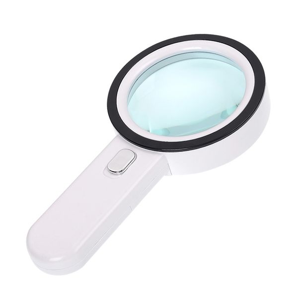 handheld led 30x magnifying glass 30 times high definition illuminated light magnifier with 12 led beads- white
handheld led 30x magnifying glass 30 times high definition illuminated light magnifier with 12 led beads- white