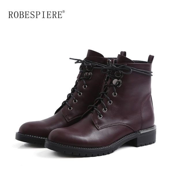boots robespiere ankle for women lace up round toe winter warm shoes platform metal decoration low heel snow b105, Black
boots robespiere ankle for women lace up round toe winter warm shoes platform metal decoration low heel snow b105, Black