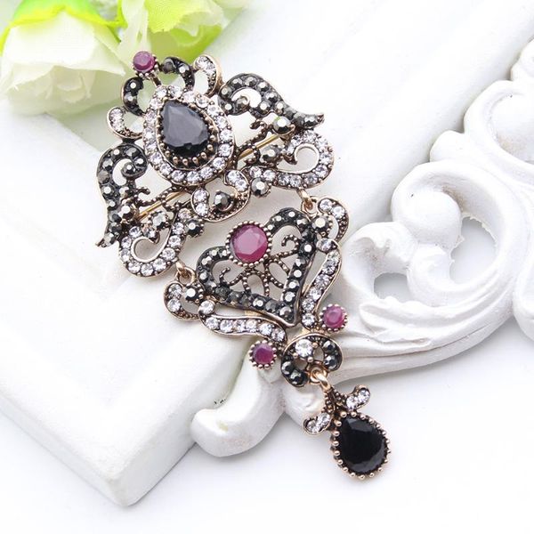 pins, brooches classic turkish vintage hanging brooch for women ethnic jewelry antique gold color multicolor rhinestone broches gift, Gray
pins, brooches classic turkish vintage hanging brooch for women ethnic jewelry antique gold color multicolor rhinestone broches gift, Gray