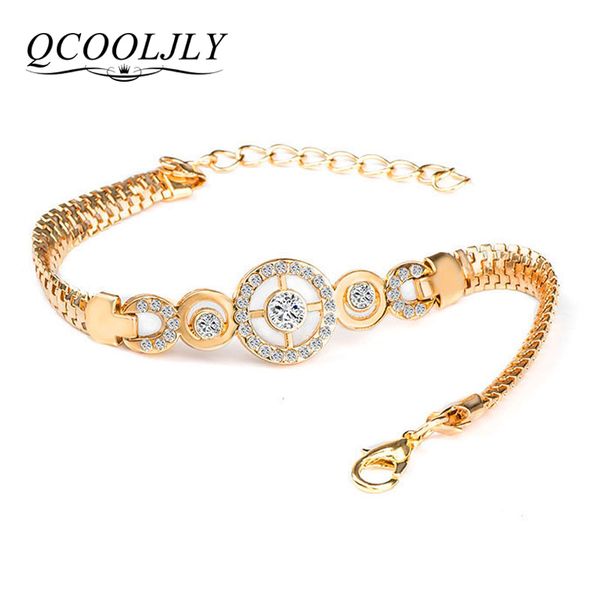 qcooljly brand round crystal cz hand chain bracelets for women gold color twisted bracelet & bangle engagement jewelry wholesale, Black
qcooljly brand round crystal cz hand chain bracelets for women gold color twisted bracelet & bangle engagement jewelry wholesale, Black