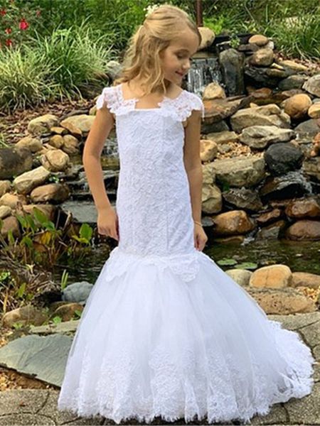 flower girls' dresses vestidos de illusion white lace applique ball gown first holy communion dress graduation, White;blue
flower girls' dresses vestidos de illusion white lace applique ball gown first holy communion dress graduation, White;blue