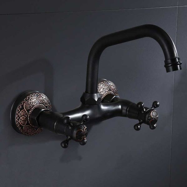 faucet european-style black wall-mounted all-copper antique faucet wash basin cold and double-hole platform basin
faucet european-style black wall-mounted all-copper antique faucet wash basin cold and double-hole platform basin