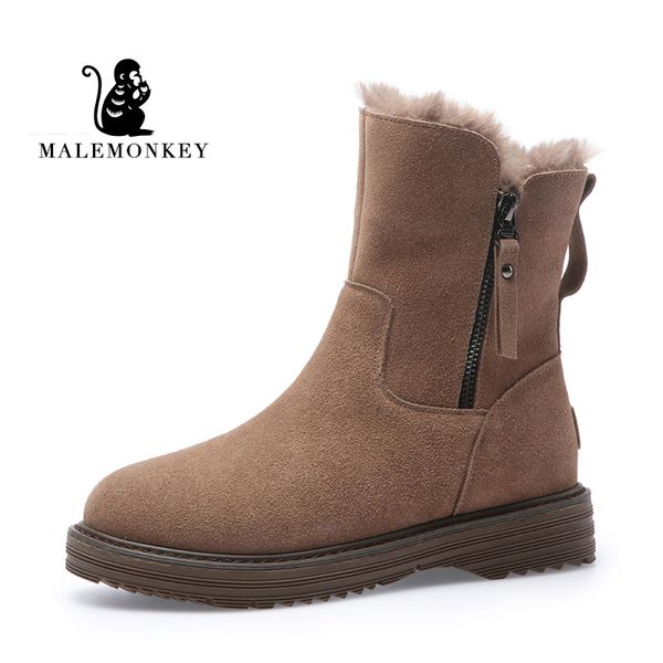 new women snow boots cow suede warm winter ankle boot short plush zipper female flat bota neve round toe ladies casual shoes, Black
new women snow boots cow suede warm winter ankle boot short plush zipper female flat bota neve round toe ladies casual shoes, Black