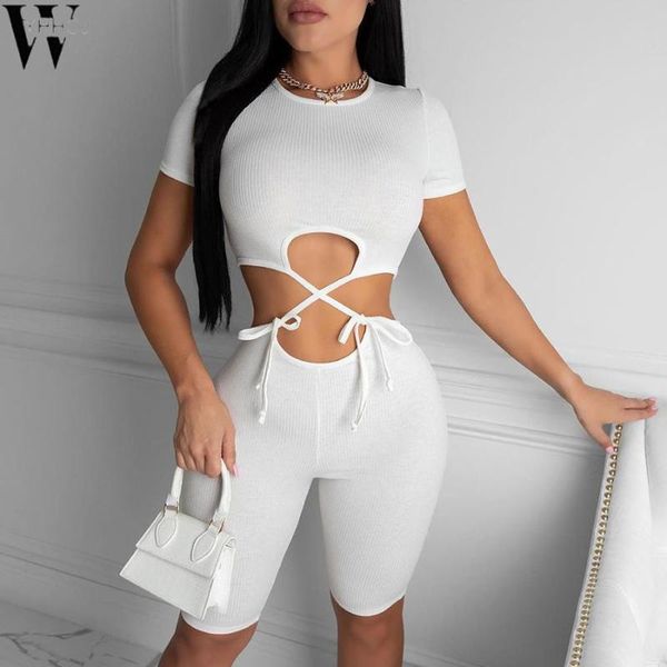 wyhhcj 2020 ribbed bandage bodycon women rompers short sleeve hollow out solid playsuits skinny solid biker shorts playsuit, Black;white
wyhhcj 2020 ribbed bandage bodycon women rompers short sleeve hollow out solid playsuits skinny solid biker shorts playsuit, Black;white