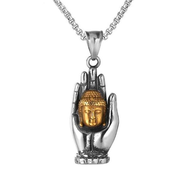 pendant necklaces stainless steel buddha head necklace buddhism asian religious culture jewelry gift for him, Silver
pendant necklaces stainless steel buddha head necklace buddhism asian religious culture jewelry gift for him, Silver