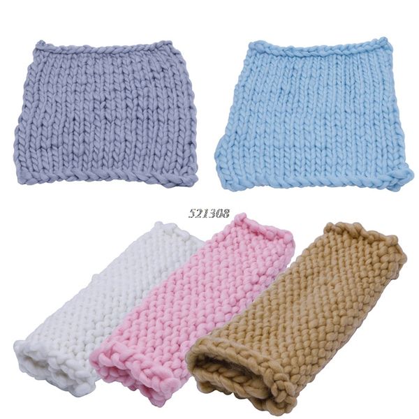 2020 New Soft Crochet Wool Basket Warm Wrap Baby Newborn Pgraphy Props Blanket Gift