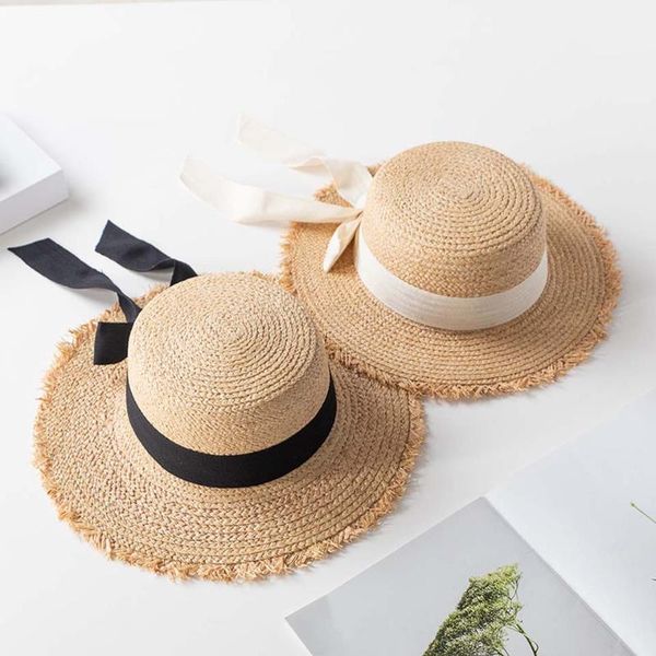 handmade weave 100%raffia sun hats for women black white ribbon lace up straw hat outdoor beach summer caps chapeu feminino, Blue;gray
handmade weave 100%raffia sun hats for women black white ribbon lace up straw hat outdoor beach summer caps chapeu feminino, Blue;gray