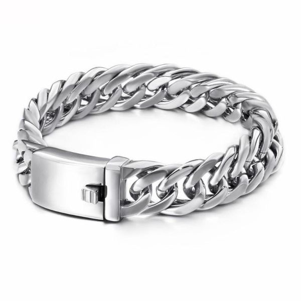 14mm/20mm stainless steel silver color link chain bracelet for men heavy chunky cuban chain biker bracelet punk jewelry, Black
14mm/20mm stainless steel silver color link chain bracelet for men heavy chunky cuban chain biker bracelet punk jewelry, Black