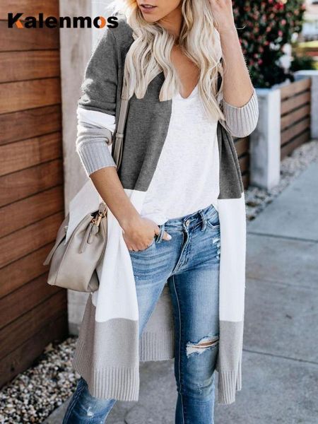 women cardigan patchwork long sweater cardigans boho long sleeve block streetwear knit kimono duster coats sweater knitwear, White
women cardigan patchwork long sweater cardigans boho long sleeve block streetwear knit kimono duster coats sweater knitwear, White