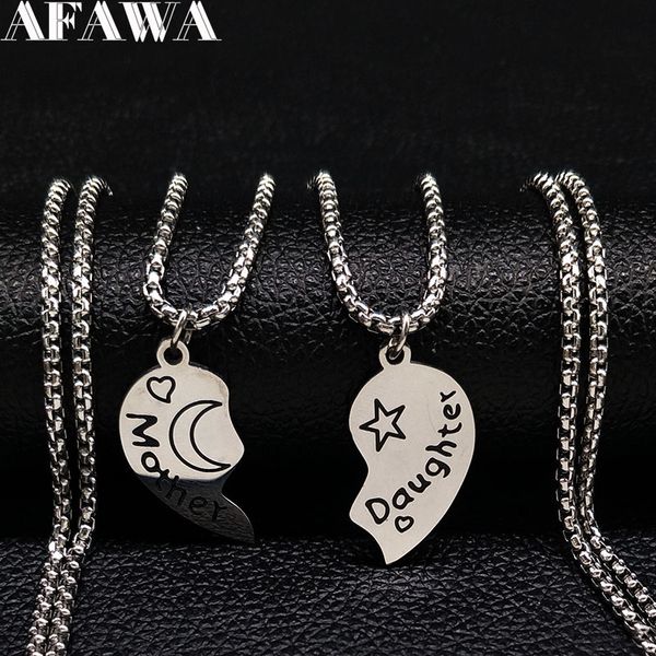pendant necklaces 2 pls mother daughter stainless steel necklace for women silver color heart mother's day jewelry gift collar n18076
pendant necklaces 2 pls mother daughter stainless steel necklace for women silver color heart mother's day jewelry gift collar n18076