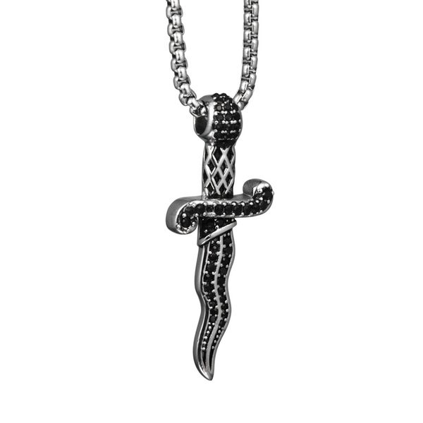 hip-hop rock personality fashion trend dagger pendant necklace titanium steel necklace hanging ornaments for men women, Silver
hip-hop rock personality fashion trend dagger pendant necklace titanium steel necklace hanging ornaments for men women, Silver