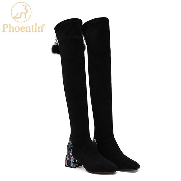 phoentin overknee boots rhinestones heels slim stretchable boots elastic trend 2020 suede natural fashion shoes women fur ft1102, Black
phoentin overknee boots rhinestones heels slim stretchable boots elastic trend 2020 suede natural fashion shoes women fur ft1102, Black
