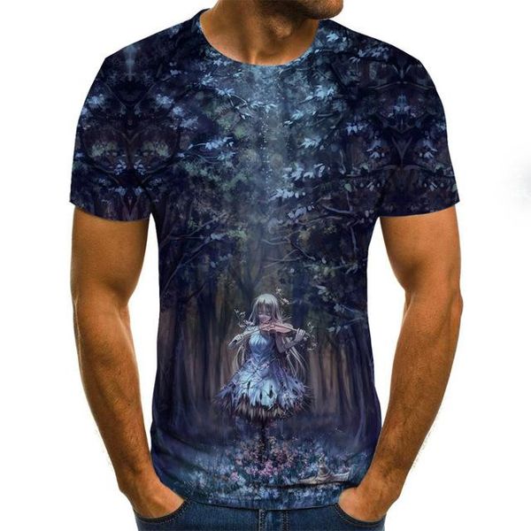summer pullover 3d print shirts hippie horror hentai men clothing