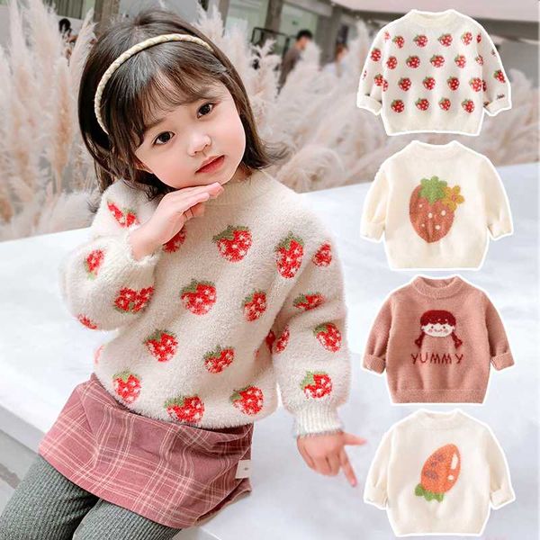 pullover autumn winter baby girls sweaters soft knitted strawberry print kids sweater outerwear children's clothing, Blue
pullover autumn winter baby girls sweaters soft knitted strawberry print kids sweater outerwear children's clothing, Blue