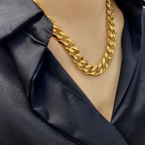 timeless wonder titanium chunky chains choker necklace 15 mm wide stainless steel jewelry designer punk ins trendy rock 3021, Golden;silver
timeless wonder titanium chunky chains choker necklace 15 mm wide stainless steel jewelry designer punk ins trendy rock 3021, Golden;silver