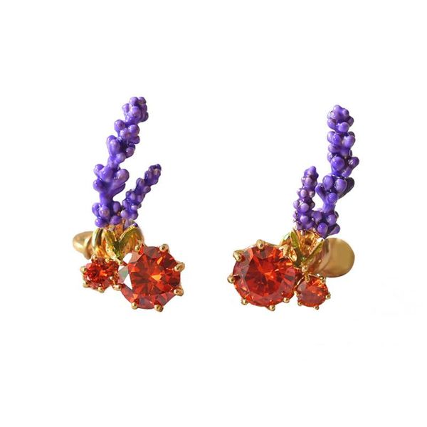 Warmhome Trendy Jewelry France Enamel Glaze Purple Lavender Flowers Plants Red Gem For Women Stud Earrings
Warmhome Trendy Jewelry France Enamel Glaze Purple Lavender Flowers Plants Red Gem For Women Stud Earrings