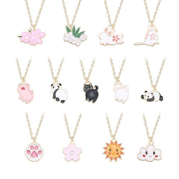 trendy cute necklaces for women kawaii japanese drip alloy pendant cartoon animal cat flower cloud sun panda pig dag, Silver
trendy cute necklaces for women kawaii japanese drip alloy pendant cartoon animal cat flower cloud sun panda pig dag, Silver
