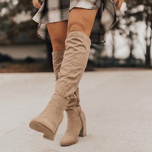 boots mid calf chunky heels zipper women faux suede high block heeled elegant ladies knee point toe party booties d20, Black
boots mid calf chunky heels zipper women faux suede high block heeled elegant ladies knee point toe party booties d20, Black