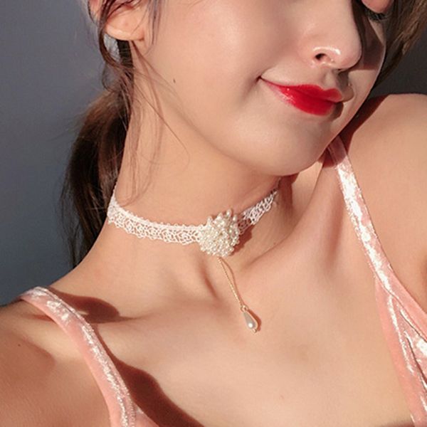 chokers doreenbeads romantic handmade chocker necklace white lace rope limited pearl beads tassel jewelry for women gift,1 pc, Golden;silver
chokers doreenbeads romantic handmade chocker necklace white lace rope limited pearl beads tassel jewelry for women gift,1 pc, Golden;silver