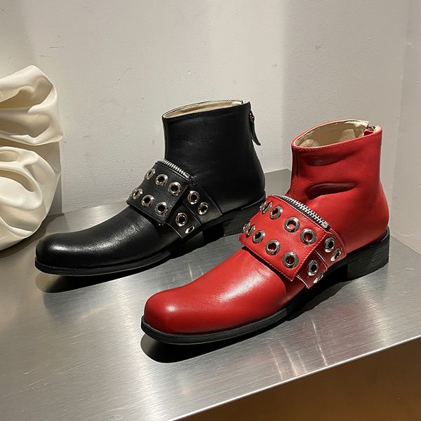 bottes femme 2020 new brand ankle boots women's shoes genuine leather metal decoration square head handsome motorcycle boots, Black
bottes femme 2020 new brand ankle boots women's shoes genuine leather metal decoration square head handsome motorcycle boots, Black