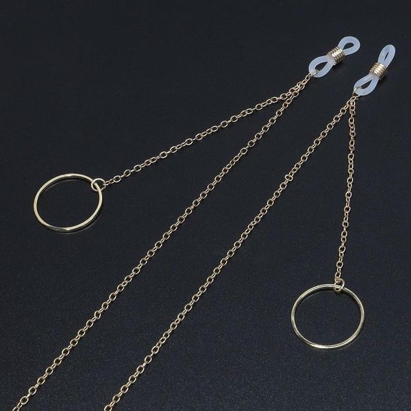 sunglasses frames non-slip glasses chain fashion metal rope personalized geometric round golden accessories, Silver
sunglasses frames non-slip glasses chain fashion metal rope personalized geometric round golden accessories, Silver