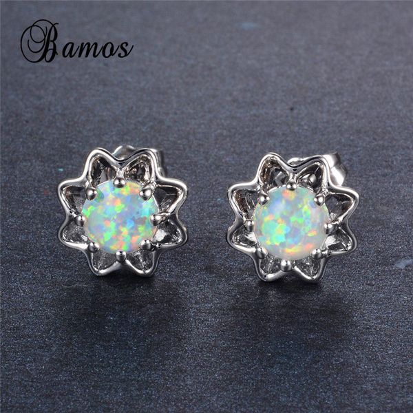 stud bamos vintage silver color wedding bridal jewelry blue/white fire opal flower earrings for women, Golden;silver
stud bamos vintage silver color wedding bridal jewelry blue/white fire opal flower earrings for women, Golden;silver