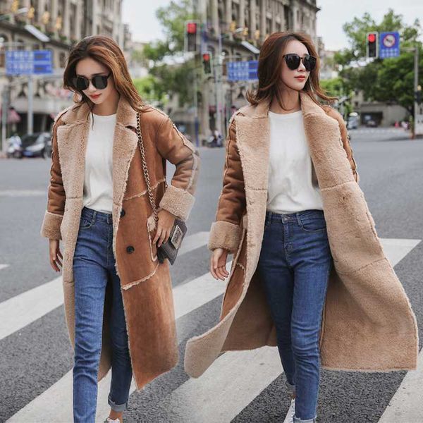 2020 autumn winter vintage suede thick warm coat faux sheepskin fur long jacket winter women elegant trench female outerwear, Black
2020 autumn winter vintage suede thick warm coat faux sheepskin fur long jacket winter women elegant trench female outerwear, Black