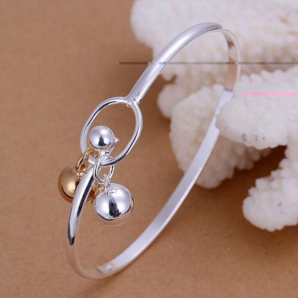 bangle sliver plated fashion womens elegant bracelet silvery and golden bell beads balls charms ladies girl jewelry, Black
bangle sliver plated fashion womens elegant bracelet silvery and golden bell beads balls charms ladies girl jewelry, Black