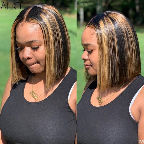 alice highlight bob 4x4 lace front human hair wigs scalp closure wigs with baby hair 130% density non-remy, Black;brown
alice highlight bob 4x4 lace front human hair wigs scalp closure wigs with baby hair 130% density non-remy, Black;brown