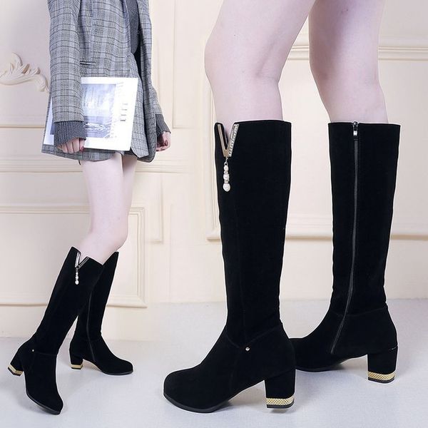 mhyons new arrivals 2020 chunky heels mid calf boots woman shoes women add fur autumn winter boots, Black
mhyons new arrivals 2020 chunky heels mid calf boots woman shoes women add fur autumn winter boots, Black
