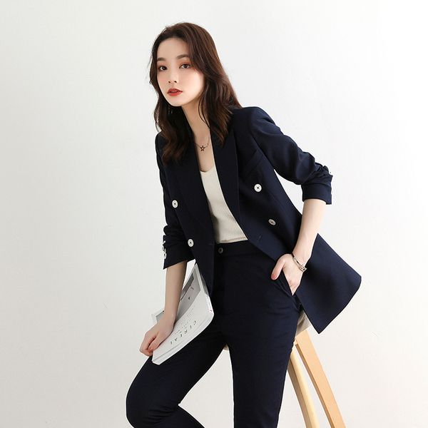autumn blazer set two pieces set ladies workwear double breasted jacket & elastic waist pants new women pant suits jk406, White
autumn blazer set two pieces set ladies workwear double breasted jacket & elastic waist pants new women pant suits jk406, White