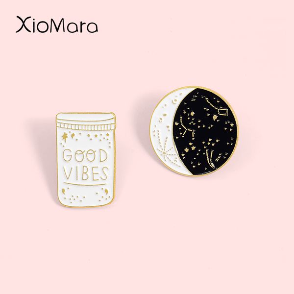 good vibes enamel pins r phase bottle moon star constellation jewelry custom brooch badge lapel pin for friends gift, Gray
good vibes enamel pins r phase bottle moon star constellation jewelry custom brooch badge lapel pin for friends gift, Gray