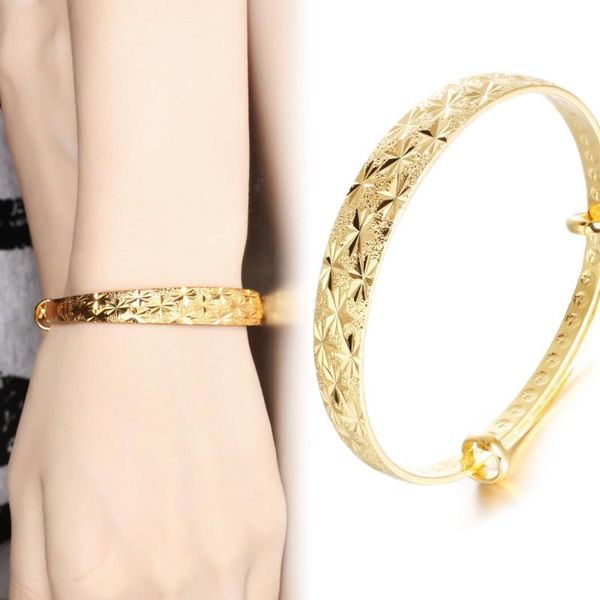 womens adjustable bangle yellow gold filled classic style star carved bracelet, Black
womens adjustable bangle yellow gold filled classic style star carved bracelet, Black