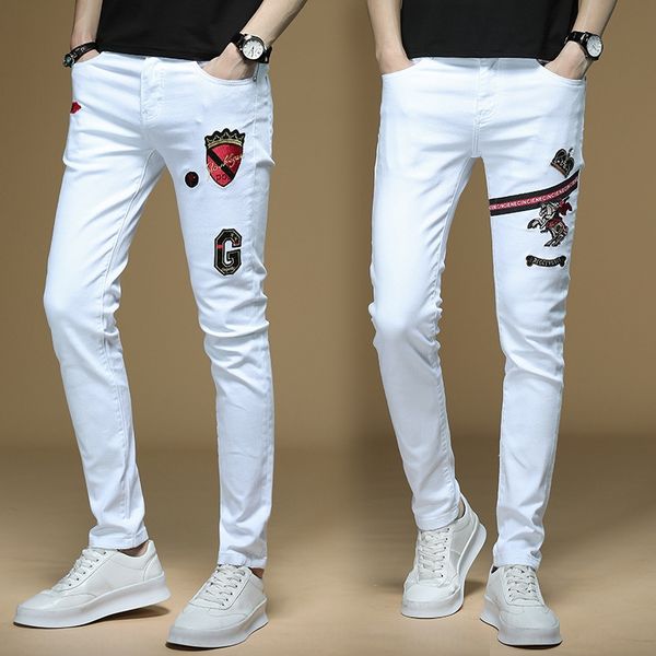 embroidered men's autumn and winter new pure white high-end personalized fashion jeans and jeansembroidered jeansslim fit skinny jeans, Blue
embroidered men's autumn and winter new pure white high-end personalized fashion jeans and jeansembroidered jeansslim fit skinny jeans, Blue