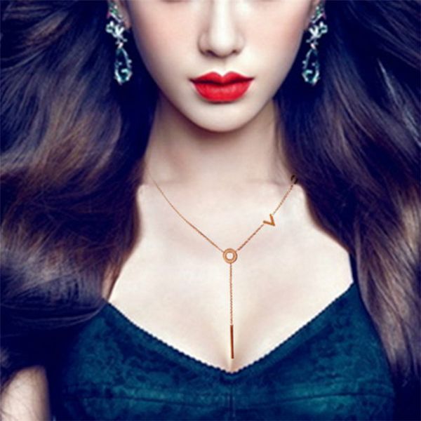 women ncaklace letter love pendant fashion simple couple necklaces stainless steel stick gold chain necklace jewelry on the neck, Silver
women ncaklace letter love pendant fashion simple couple necklaces stainless steel stick gold chain necklace jewelry on the neck, Silver