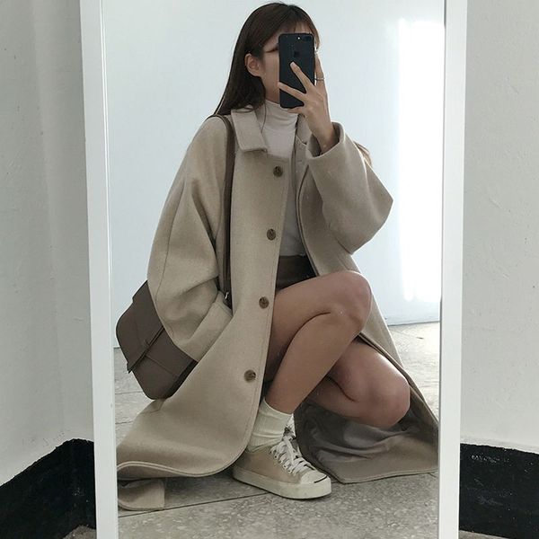 2020 new women woolen coat warm long sleeve turn-down collar outwear jacket ladies autumn winter casual elegant overcoat, Black
2020 new women woolen coat warm long sleeve turn-down collar outwear jacket ladies autumn winter casual elegant overcoat, Black