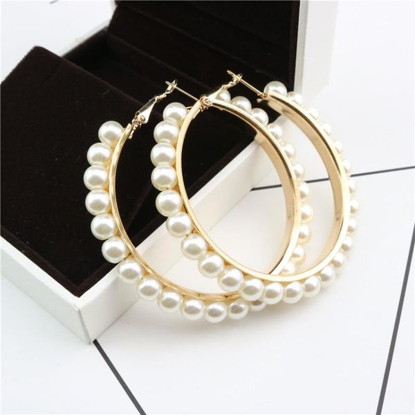 hoop & huggie fashion earrings trendy white pearl exaggerated geometric round metal for women, Golden;silver
hoop & huggie fashion earrings trendy white pearl exaggerated geometric round metal for women, Golden;silver