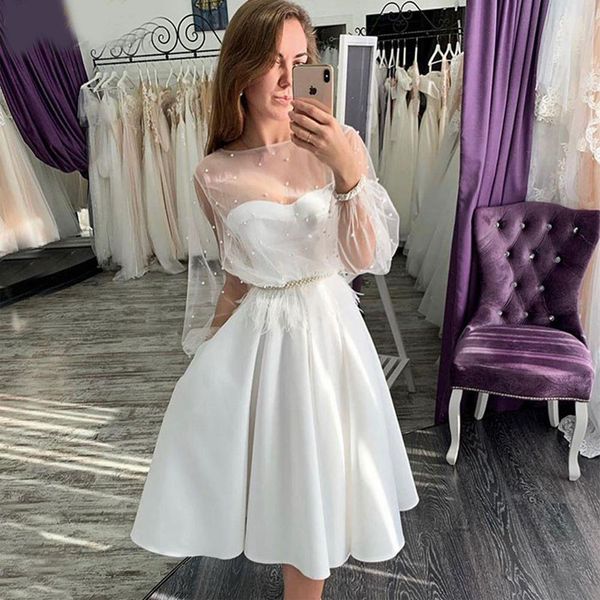 new sheer long sleeves homecoming dresses with beaded feathers sash graduation prom gowns short a line bride cocktail party dresses, Blue;pink
new sheer long sleeves homecoming dresses with beaded feathers sash graduation prom gowns short a line bride cocktail party dresses, Blue;pink