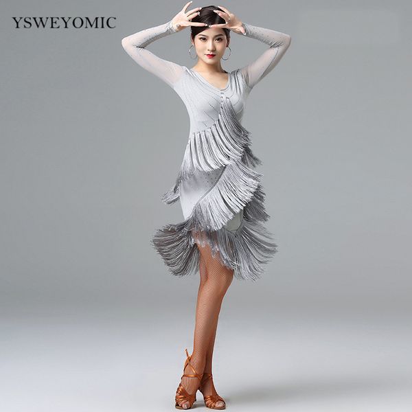 stage wear latin chacha dance practice dress female clothes performance tassel for, Black;red
stage wear latin chacha dance practice dress female clothes performance tassel for, Black;red