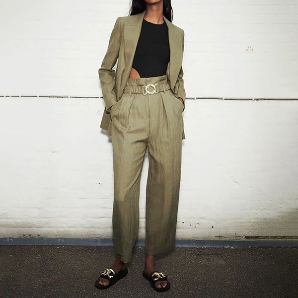 summer women casual pants suits two-piece sets solid loose blazers coat and pants female street 2 pieces set clothing, White
summer women casual pants suits two-piece sets solid loose blazers coat and pants female street 2 pieces set clothing, White
