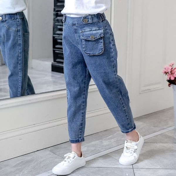 kids loose leisure pocket jeans pant for girls spring autumn teenagers cargo pocket jeans baby elastic waist denim trousers, Blue
kids loose leisure pocket jeans pant for girls spring autumn teenagers cargo pocket jeans baby elastic waist denim trousers, Blue