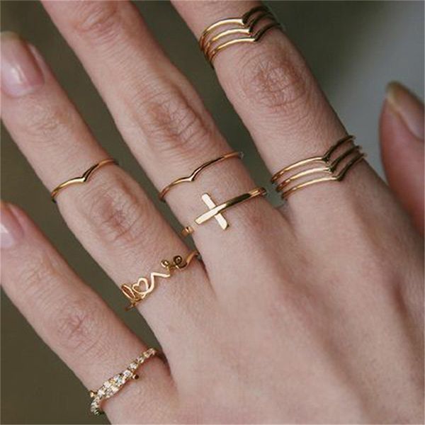 11pcs/set charm gold color midi finger ring set for women vintage boho knuckle party rings punk jewelry, Slivery;golden
11pcs/set charm gold color midi finger ring set for women vintage boho knuckle party rings punk jewelry, Slivery;golden