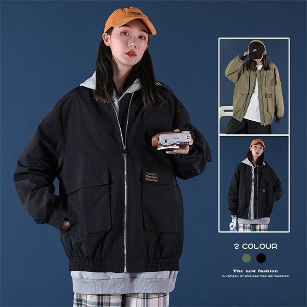 fall 2020 women bomber jacket with 3 pocket oversized harajuku fashion cargo jackets ladies outerwear and streetwear coat, Black
fall 2020 women bomber jacket with 3 pocket oversized harajuku fashion cargo jackets ladies outerwear and streetwear coat, Black