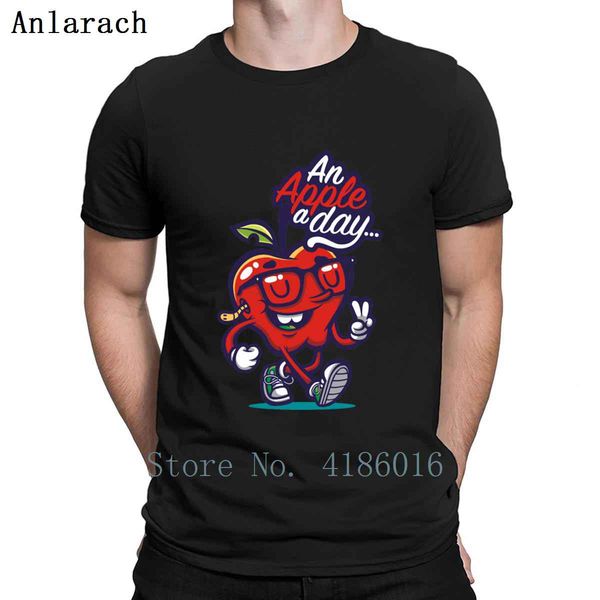 apples a day t shirt fitness spring design cotton letter o-neck costume funny shirt